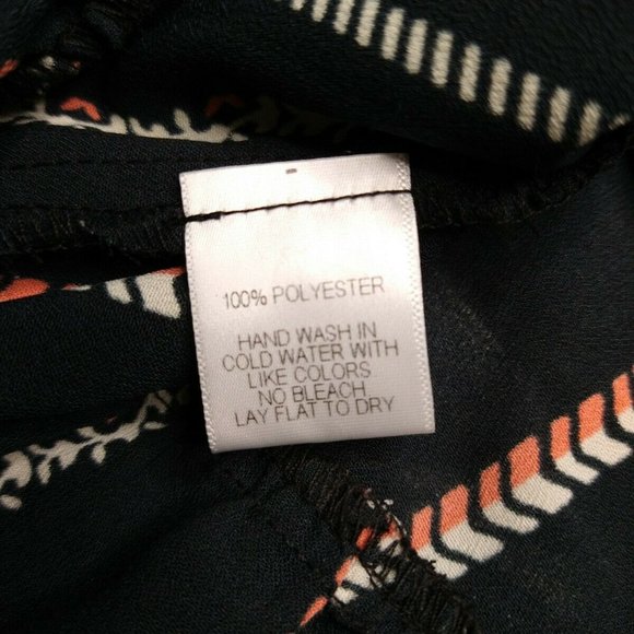 Gibsonlook Ruffle Sleeve Sharkbite Hem Blouse Size XL Black Ivory - Picture 7 of 7